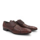 DERBY IN REAL CROCCO AND OSTRICH LEATHER. LEATHER SOLE